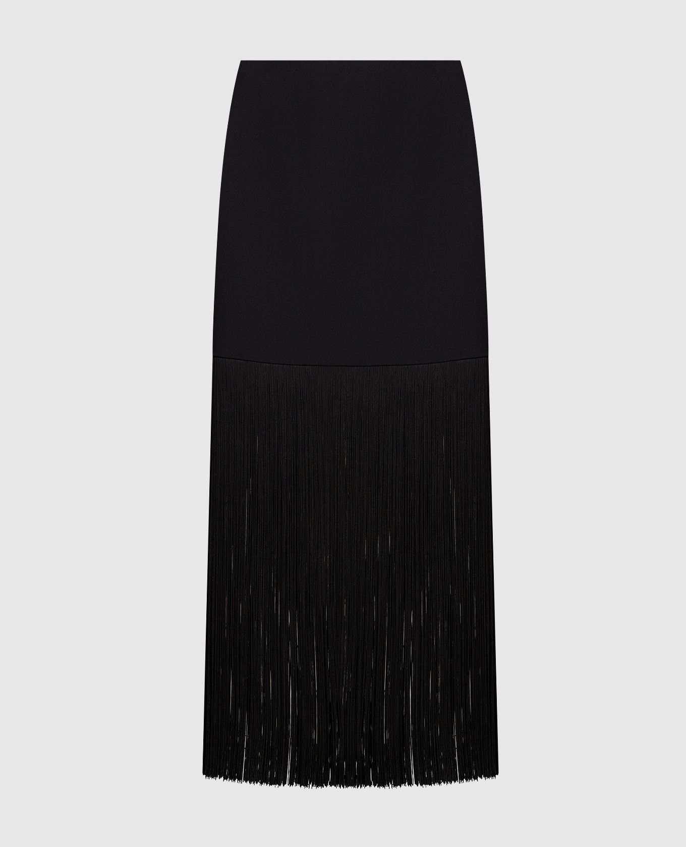Черная юбка с бахромой