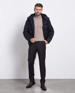 MooRER Синий пуховик из шерсти и кашемира BRETTLL