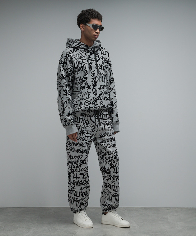 Versace Jeans Couture Gray joggers with textured graffiti print 75GAA315FS095 image 2