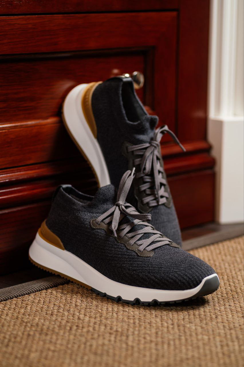 Brunello Cucinelli Сірі кросівки з вовни MZUWLBO253 зображення 6