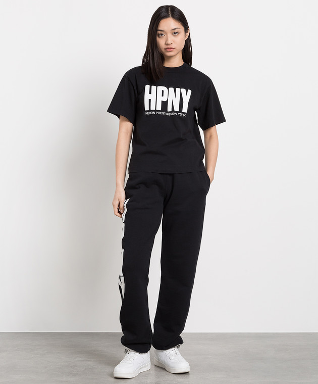 Heron Preston Black t-shirt with contrasting HPNY logo HWAA032C99JER004 изображение 2