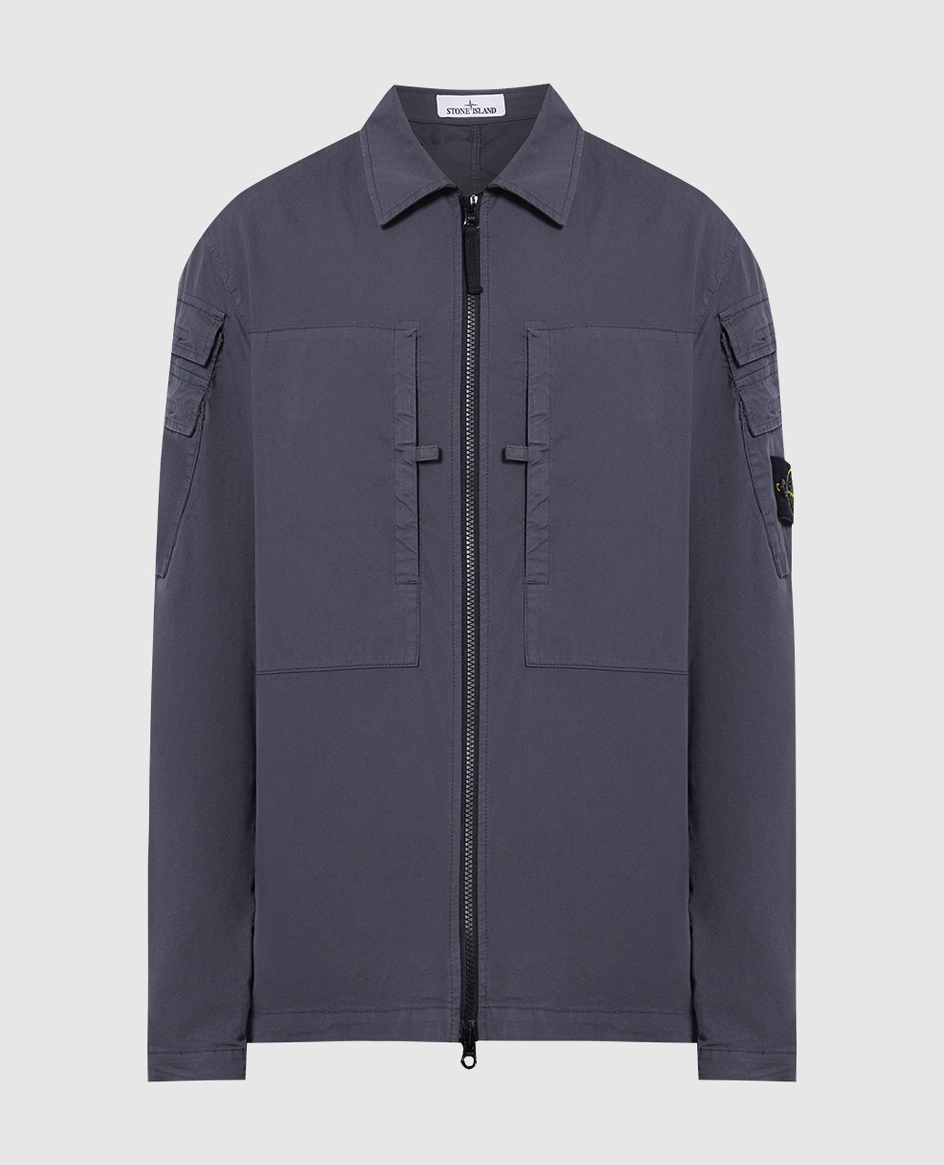 

Серая рубашка с логотипом, Серый, Рубашки