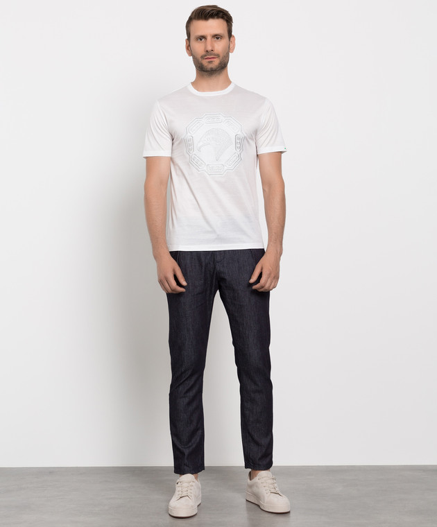 Stefano Ricci Біла футболка з вишивкою логотипу MNH1401310TE0001 зображення 2