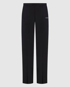 Off-White Black flared pants with a print OWCA136C99FAB001