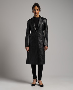 Helmut Lang Черный кожаный плащ N09HW402