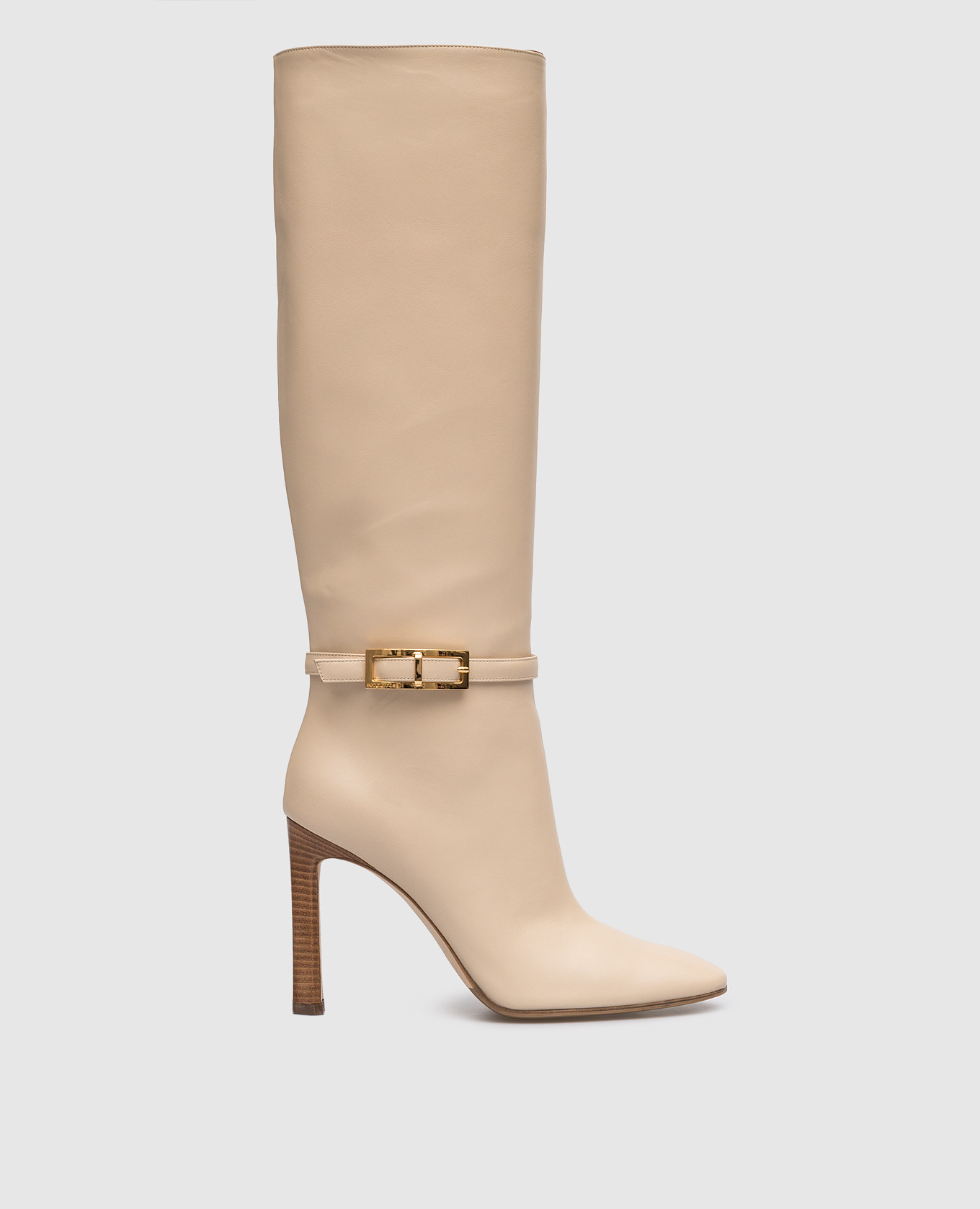 Nora beige leather boots