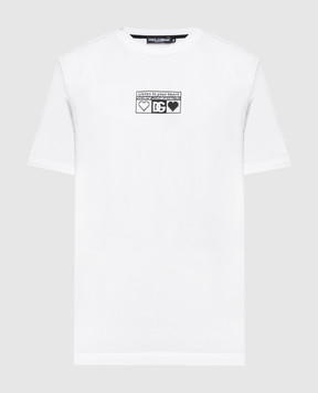 Dolce&Gabbana Белая футболка с контрастным принтом G8PB9THU7MA