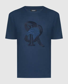 Stefano Ricci Синя футболка з вишивкою логотипа MNH4103150803