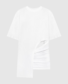 Gauchere Біла футболка з фігурними вирізами M12317161325