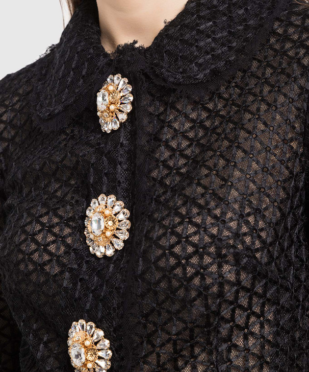 Dolce&Gabbana Black jacket with crystals I2B26WHLMCZ image 5