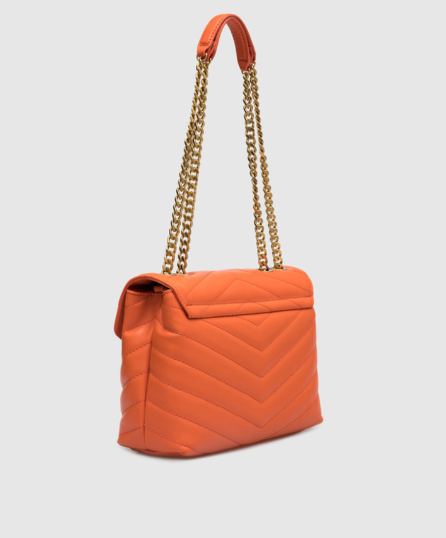 Twinset Dreamy Orange Leather Messenger Bag with Oval T Logo 231TD8450 изображение 3