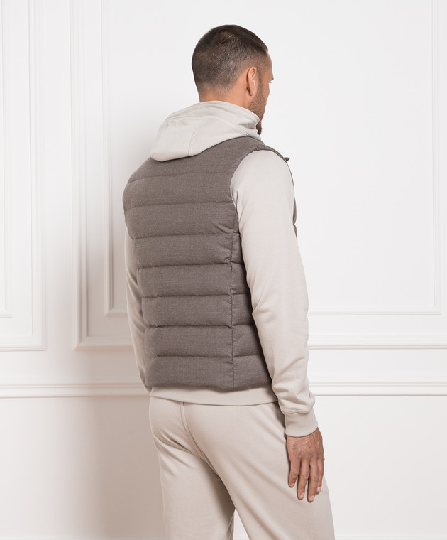MooRER Beige down vest made of wool and cashmere OLIVERL image 4