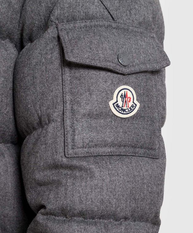 Moncler - Серый пуховик Montgenevre из шерсти 1A5370054272 купить