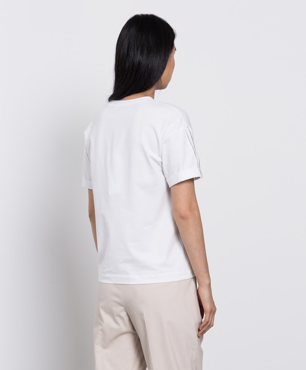 Peserico Біла футболка з ланцюжками S06785J000070 зображення 4