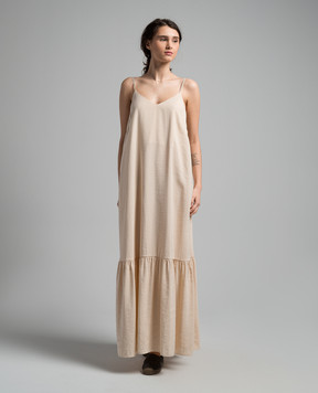 Peserico Бежева сукня з ланцюжком моніль S0202001509