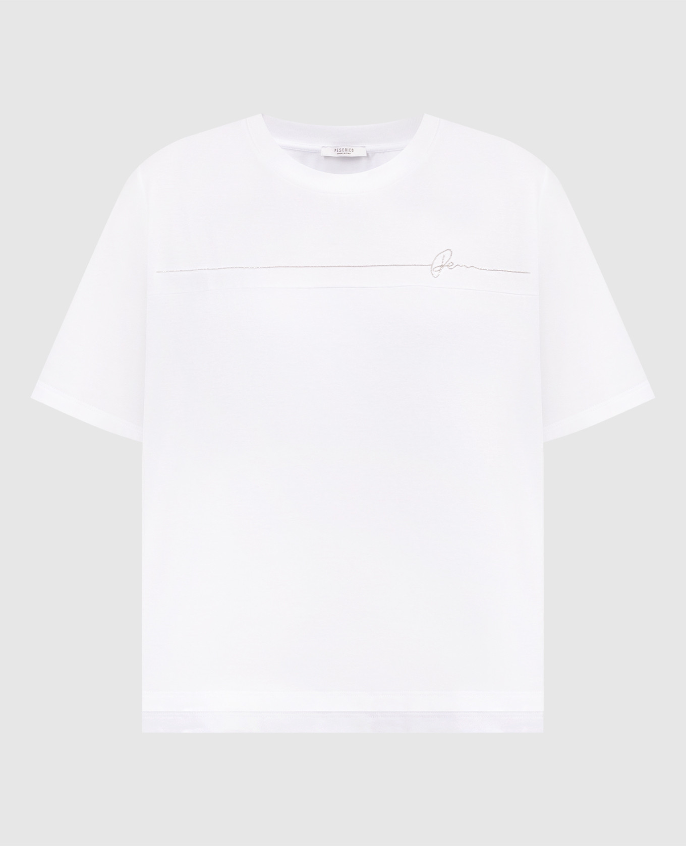 

Белая футболка с цепочкой мониль, Белый, Футболки