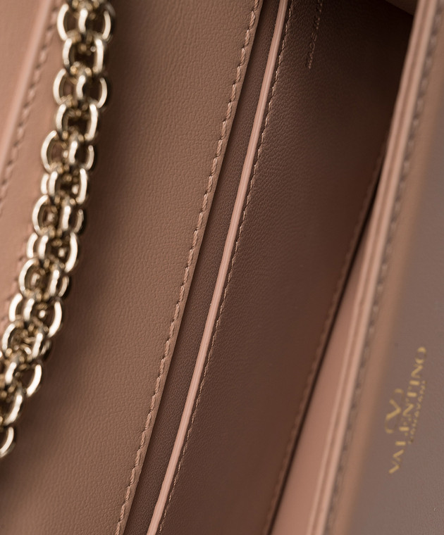 Valentino Бежевая кожаная сумка-багет Loco 2W0B0K53IYS изображение 4