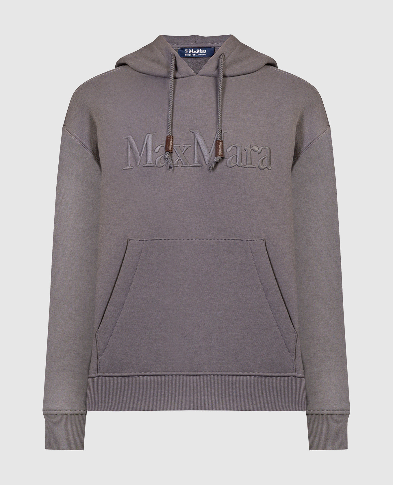 Agre gray hoodie with logo embroidery