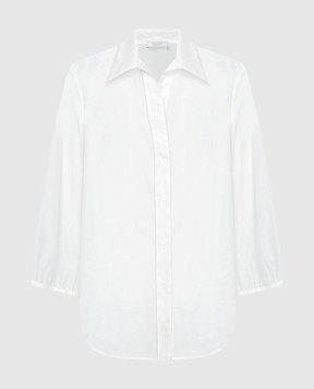 Peserico Біла сорочка із шовком з ланцюжком моніль S0604408372