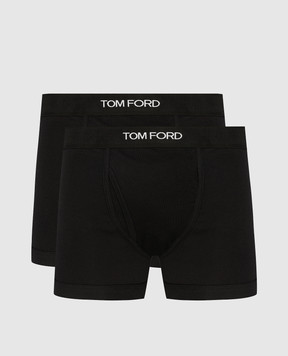 Tom Ford Набор черных трусов-боксеров с логотипом. T4XC31040
