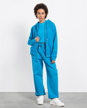 Off-White Блакитна футболка з принтом логотипу OWAA049S23JER001