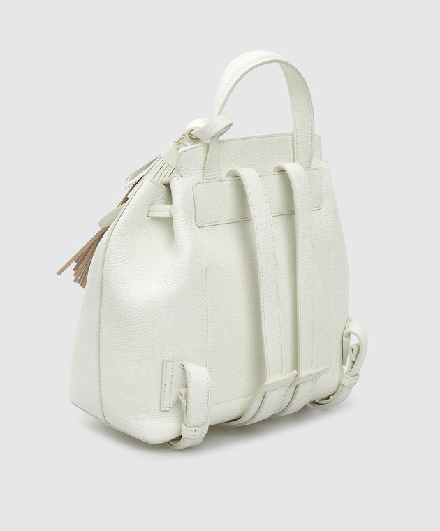 Santoni Белый кожаный рюкзак DFBBA1828SFHAD1 изображение 3