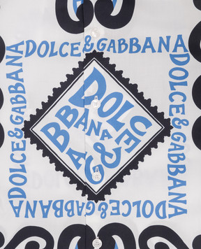 Dolce&Gabbana Детская белая рубашка в принт Marina L44S08G7L0J812+