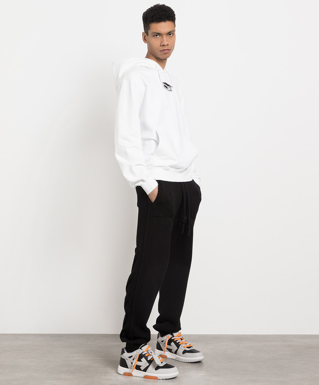 Off-White White hoodie with Cat embroidery OMBB085S23FLE008 image 2