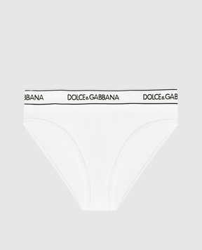 Dolce&Gabbana Білі трусики-сліпи з візерунком логотипу O2B20TFUEEY