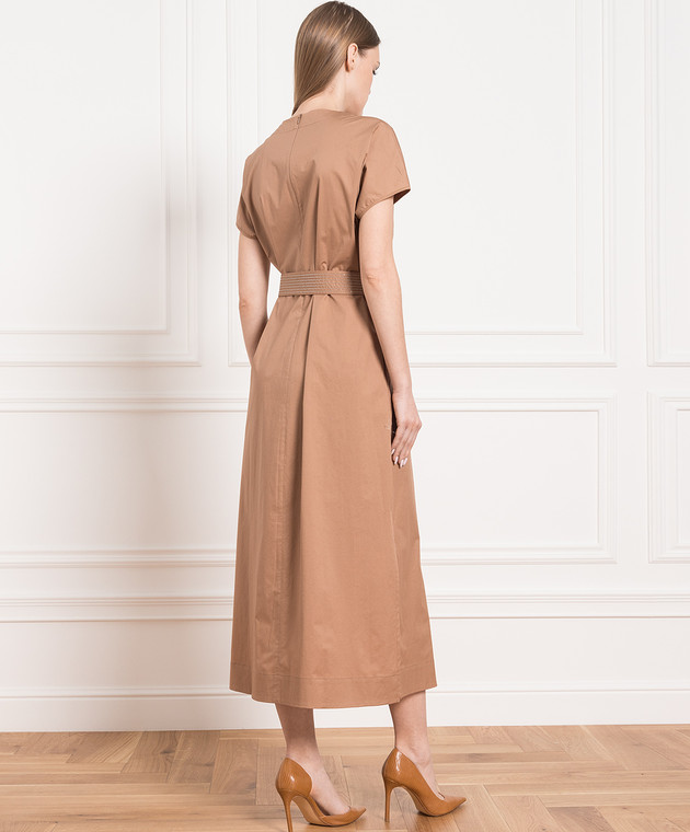 Peserico Brown dress with monil chain S02893A01979 изображение 4