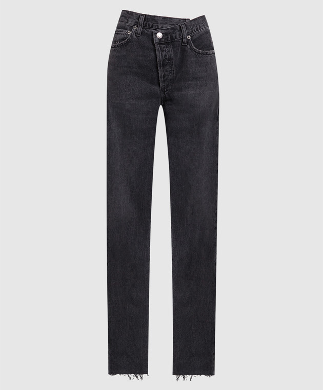 AGOLDE Чорні джинси з необробленими краями A90371157