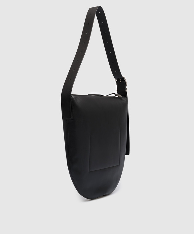 Jil Sander - Black leather saddle bag with logo J08ZH0005P5672 buy