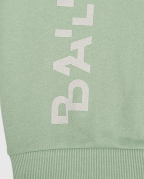 Balmain Дитячий зелений світшот з логотипом BT4P10Z0001