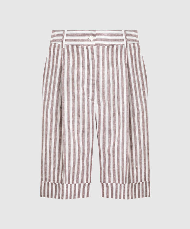 Kiton Brown striped shorts D51115H07301