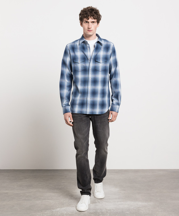 Tom Ford Blue checked shirt HDS001FMC008S23 image 2