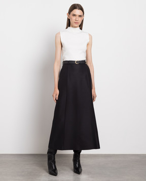 Kiton Чорна спідниця з вовни та шовку D55206K0542C