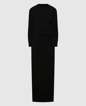 Loro Piana Черное платье макси из кашемира FAN2222