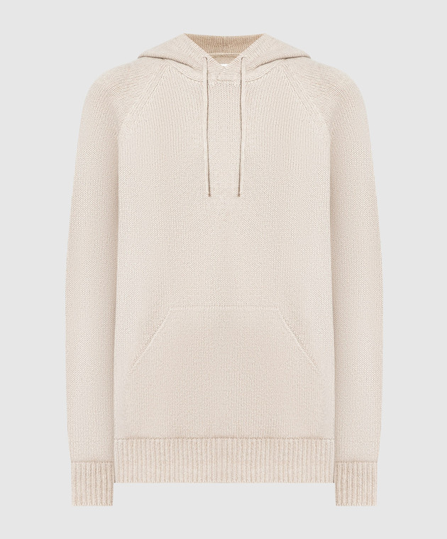 Babe Pay Pls Beige cashmere hoodie MD9681305341R