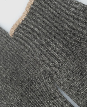 Brunello Cucinelli Серые перчатки из кашемира M2293118