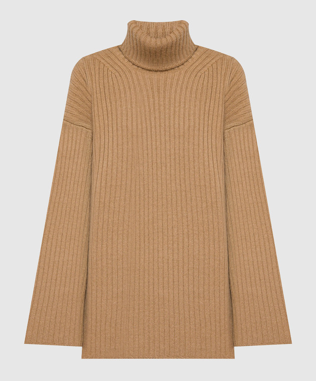 Solotre Brown ribbed wool sweater M3R0090R