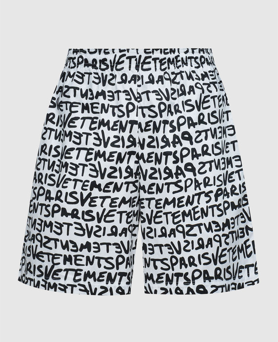White shorts with logo print