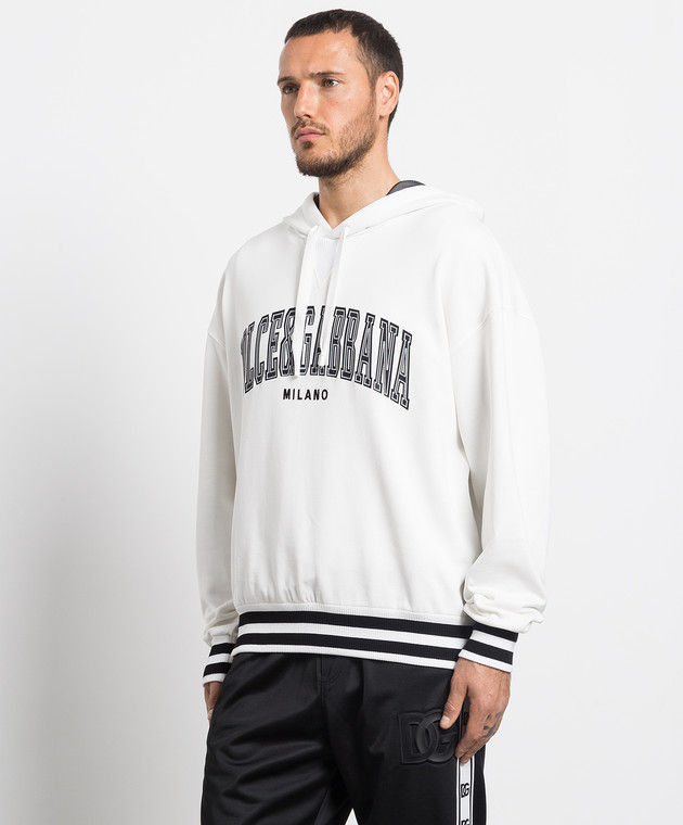 Dolce&Gabbana - Белое худи с вышивкой и аппликацией DG G9XM3ZFU7DU ...