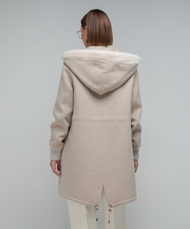 Fabio Gavazzi Set of cashmere coat and vest with mink fur C1127PIVR image 5