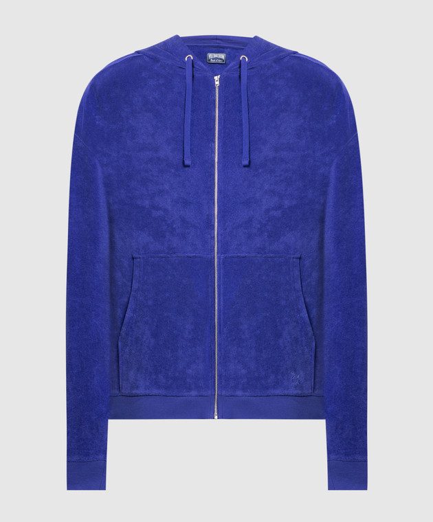 Vilebrequin Blue Jibe terry cardigan with logo embroidery JIBC3Q02