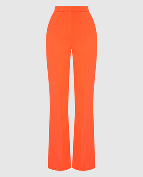 David Koma Неоново-оранжевые брюки из шерсти с высокой посадкой R22DK16TR