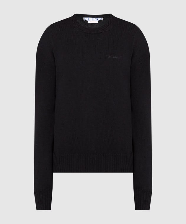 OFF-WHITE For All Logo-Embroidered Wool Jumper Black