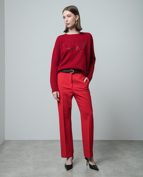 Max Mara Sportmax Червоні штани ROMAGNA з вовни ROMAGNA