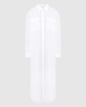 Michael Kors Біла сукня-сорочка з льону CDA8610186