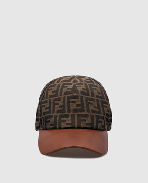 Fendi Коричневая двусторонняя кепка в логотип FXQ771AFHB