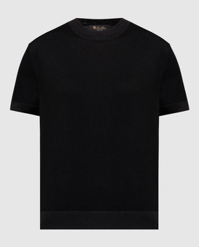 Loro Piana Черная футболка из шелка FAN6243